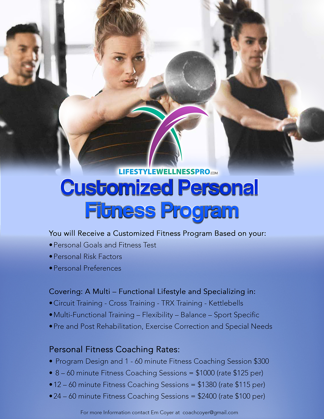 Customized Personal Fitness Program flyer
